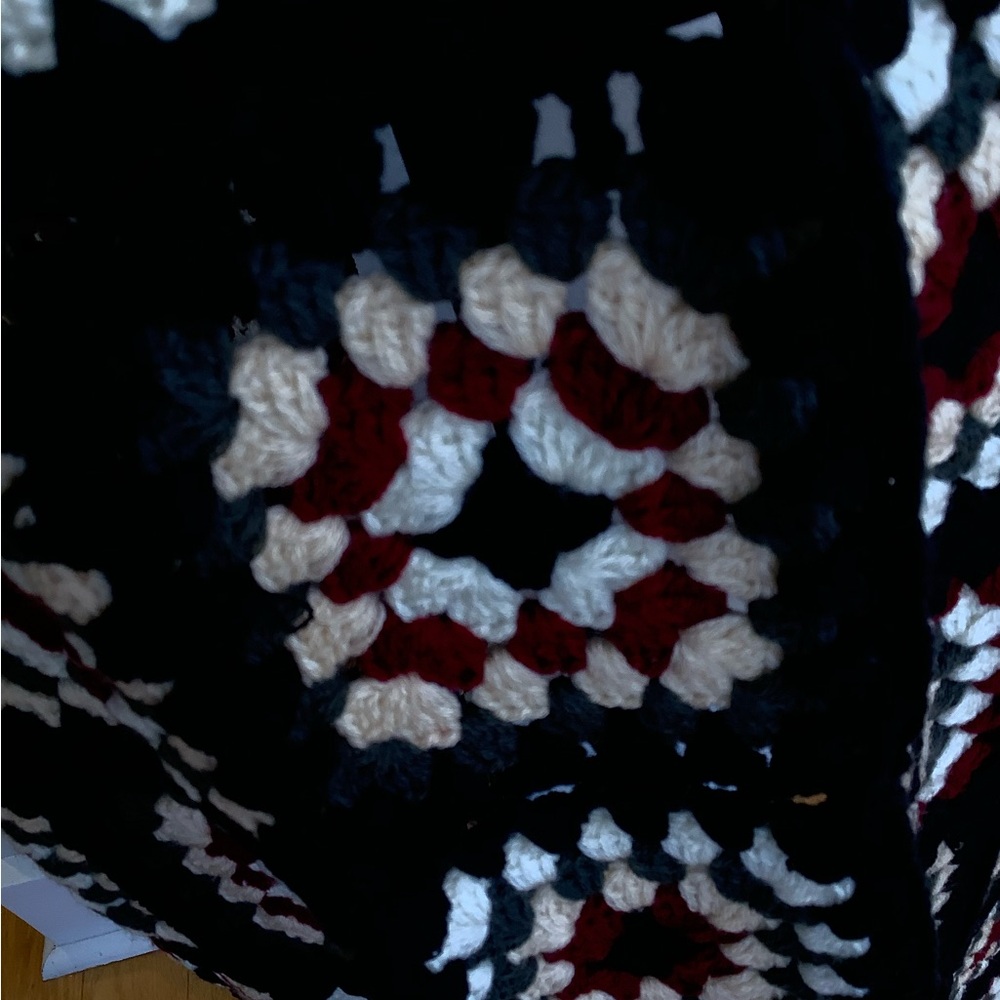 Saachi Cardigan Crochet Duster Knit Holiday Colors One Size NWT - Picture 7 of 9